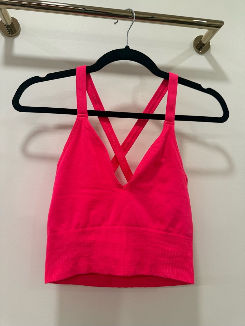 Free People Hot Pink Cross-Back Seamless Bralette